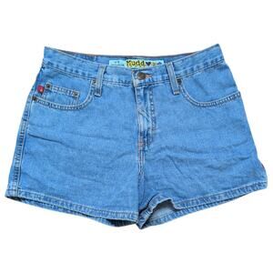 VTG‎ Y2K Mudd Blue Denim Carpenter Shorts Medium High Rise Grunge Casual Retro